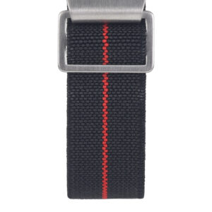 Marine Nationale - Elastic NATO Watch Strap - Black & Red by Watch Straps Canada