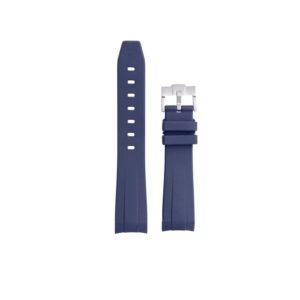 Curved End FKM Rubber Watch Strap in navy blue by Watch Straps Co