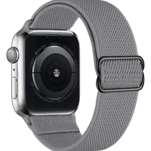 Watch Straps Co Elastic Apple Watch loop band that stretches and can be adjusted in grey