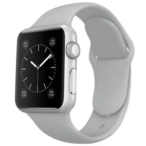 Watch Straps Co Active Rubber Apple Watch Band in light grey color