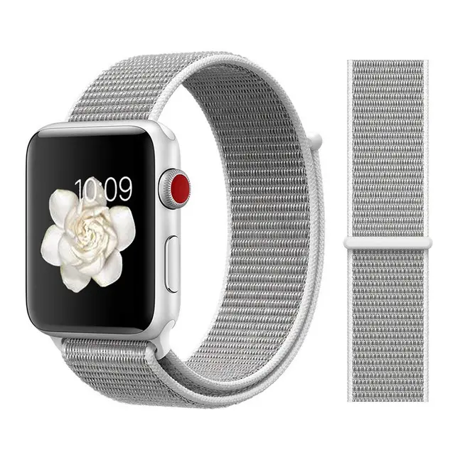 Apple Watch loop sport band - Velcro - White by Watch Straps Canada